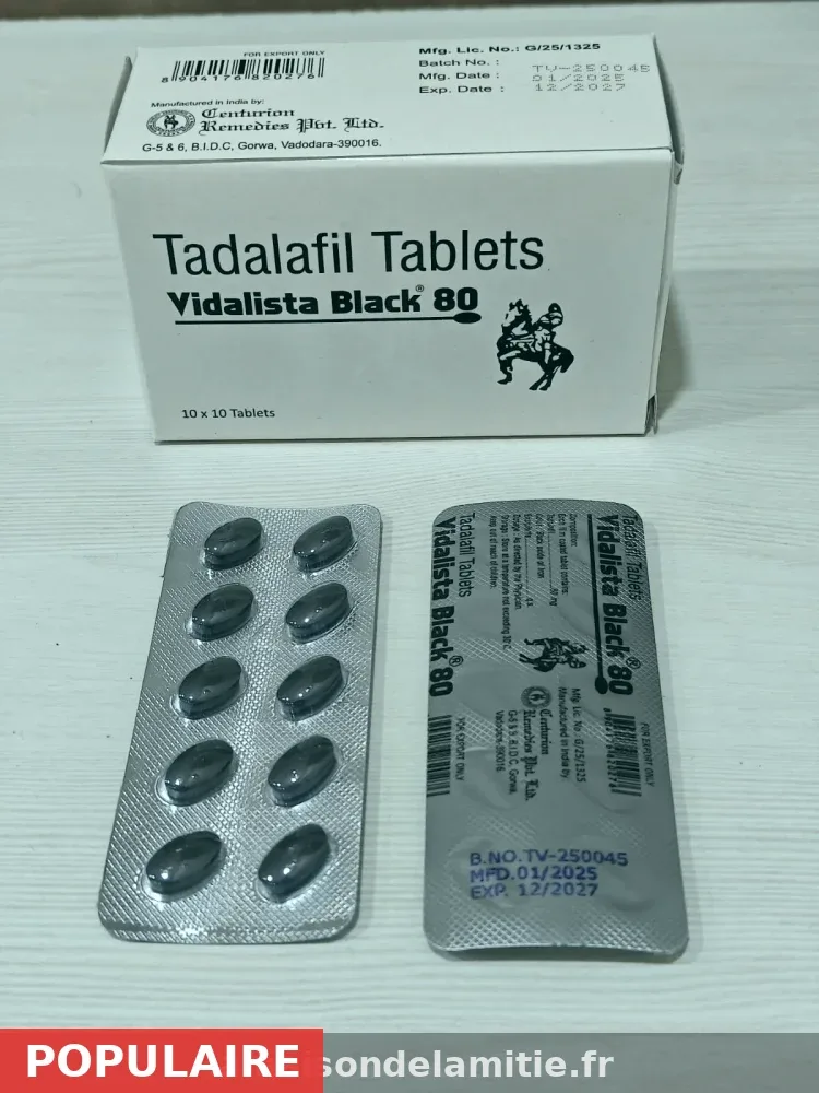Achetez Vidalista Black sans ordonnance en France — dès 0,42€